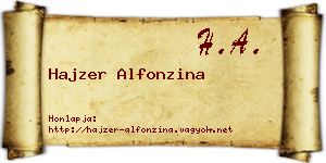 Hajzer Alfonzina névjegykártya